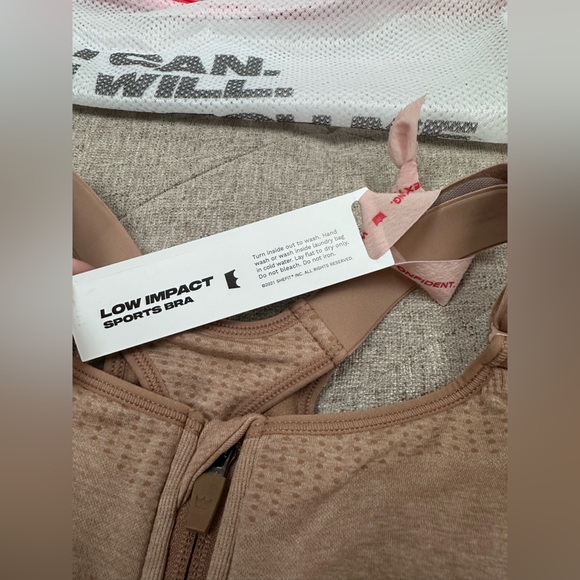 NWT SHEFIT SIZE LUXE LOW IMPACT SPORTS BRA IN HEATHERED TAN size large - Picture 4 of 8